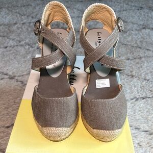 Brown Espadrille Wedge Sandals